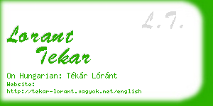 lorant tekar business card